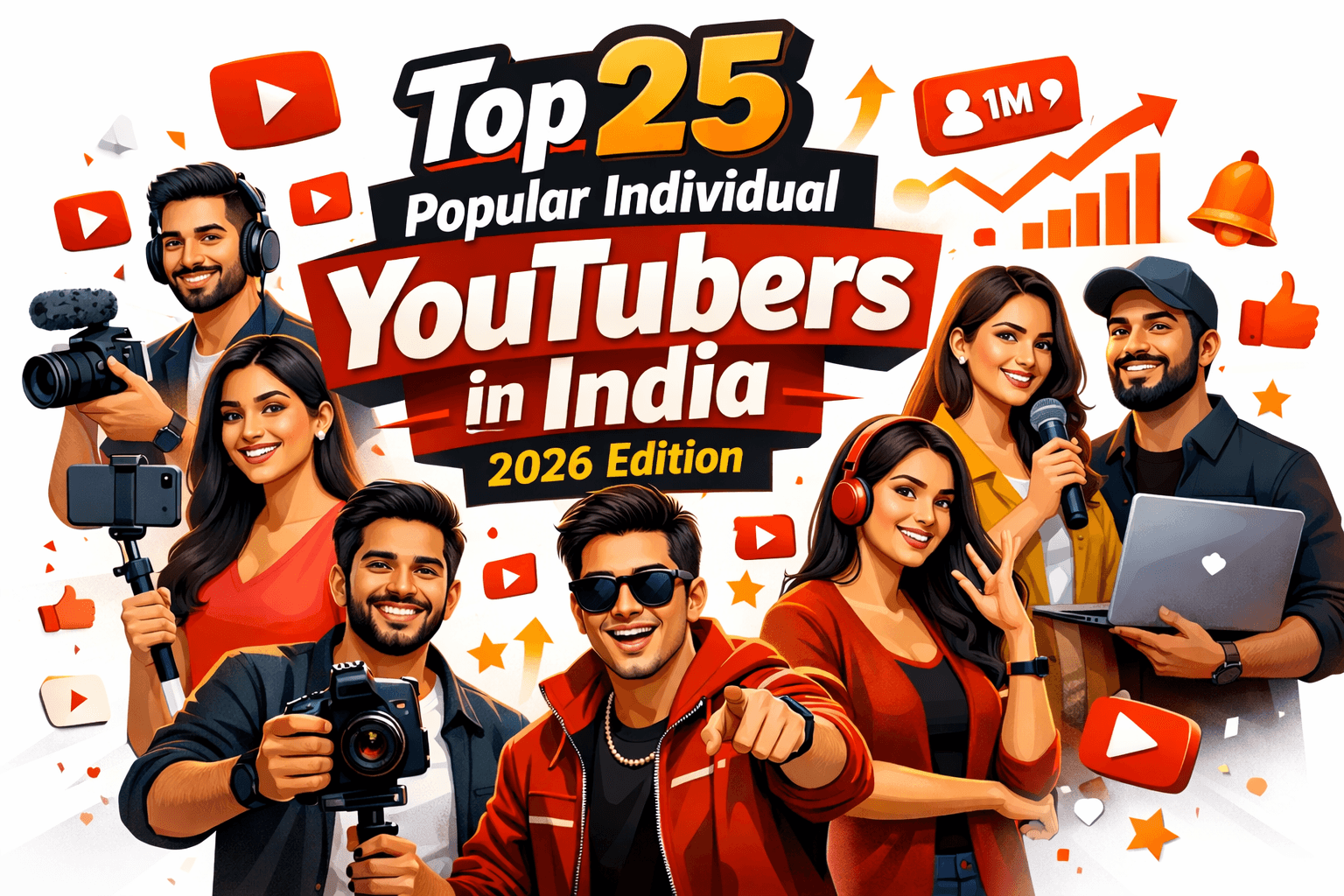 Top 25 Popular YouTubers in India in 2026